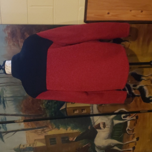 COPY - Brick Red and Black sweat jack with faux fur lining. Sz XL - Picture 3 of 8